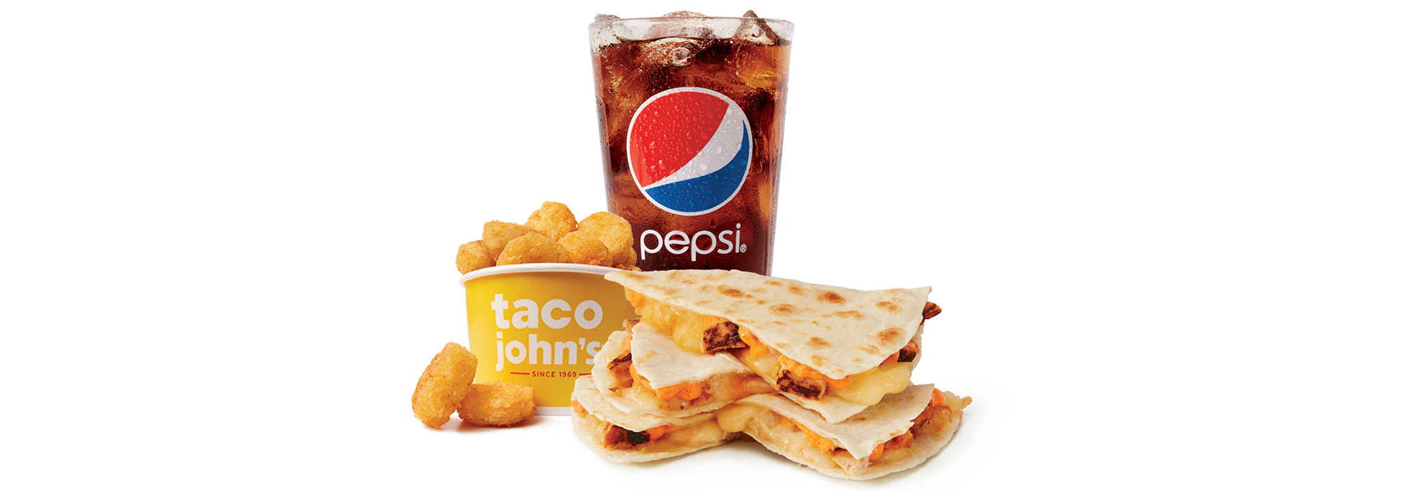 NEW! Four Cheese Chicken Quesadilla Combo Taco John's
