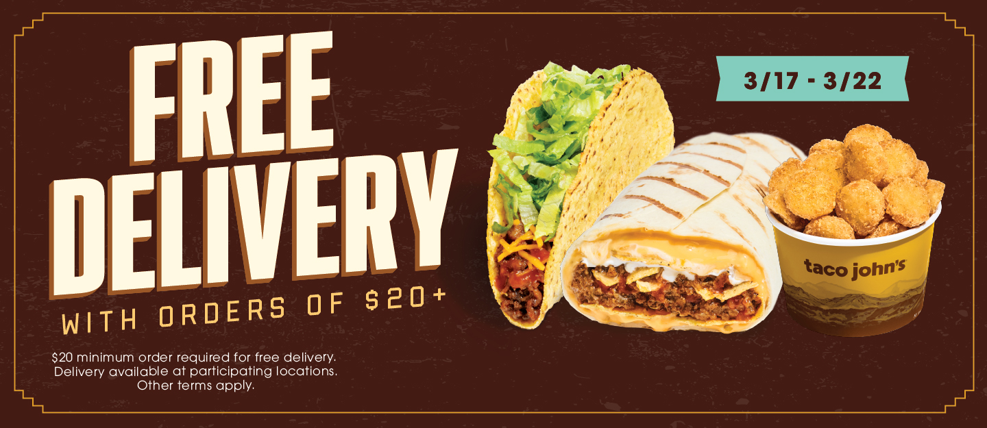 Free Delivery 3/17-3/22